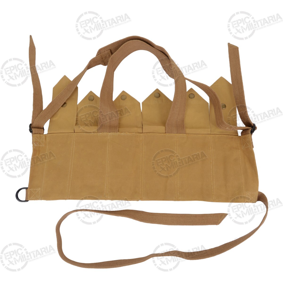 Repro Military Style Rhodesian Chest Rig- EXTRA POUCHES- Webbing-Airsoft- Tan
