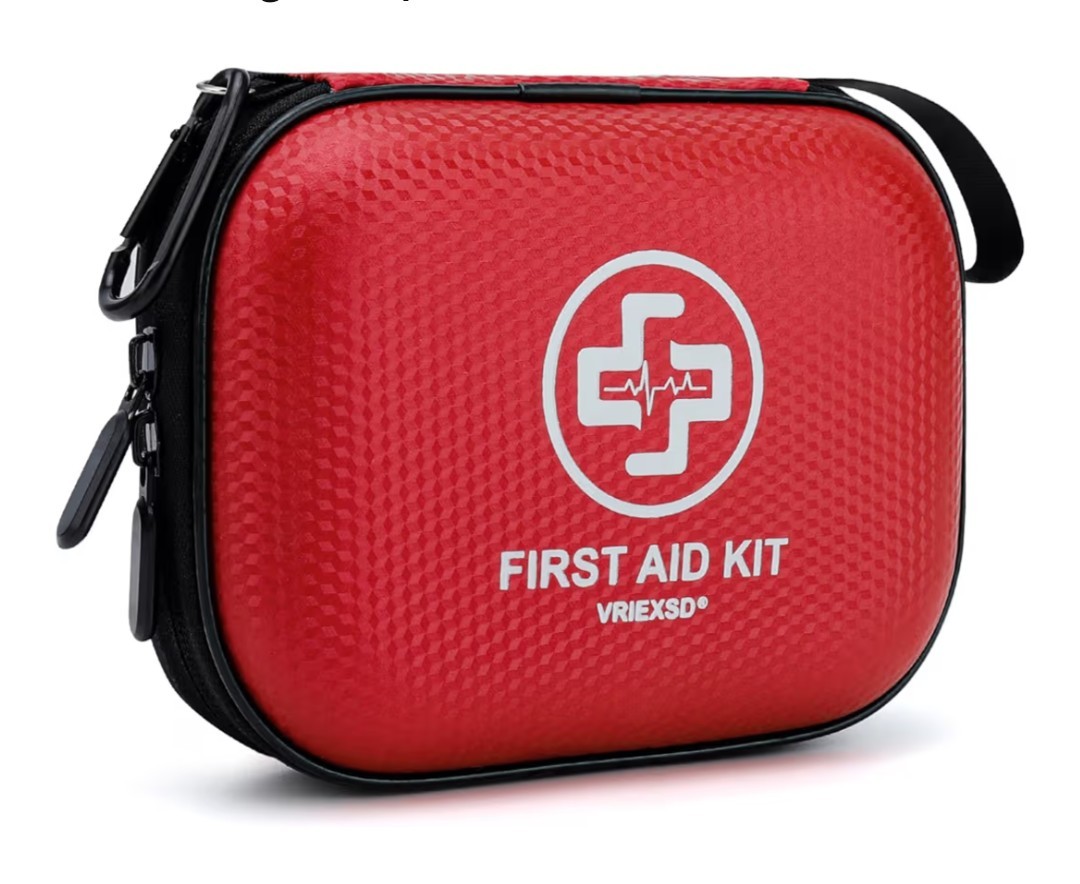 Mini First Aid Kit 150-Piece Waterproof Hard Case | Travel Car Camping Emergency