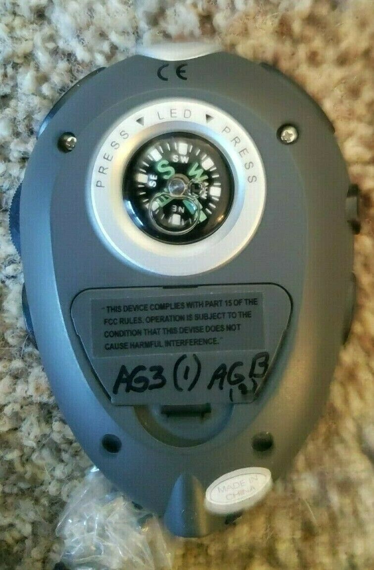 Eddie Bauer Compass FM Radio, LED Light Clock Stopwatch, EBTEK Portable, Hiking