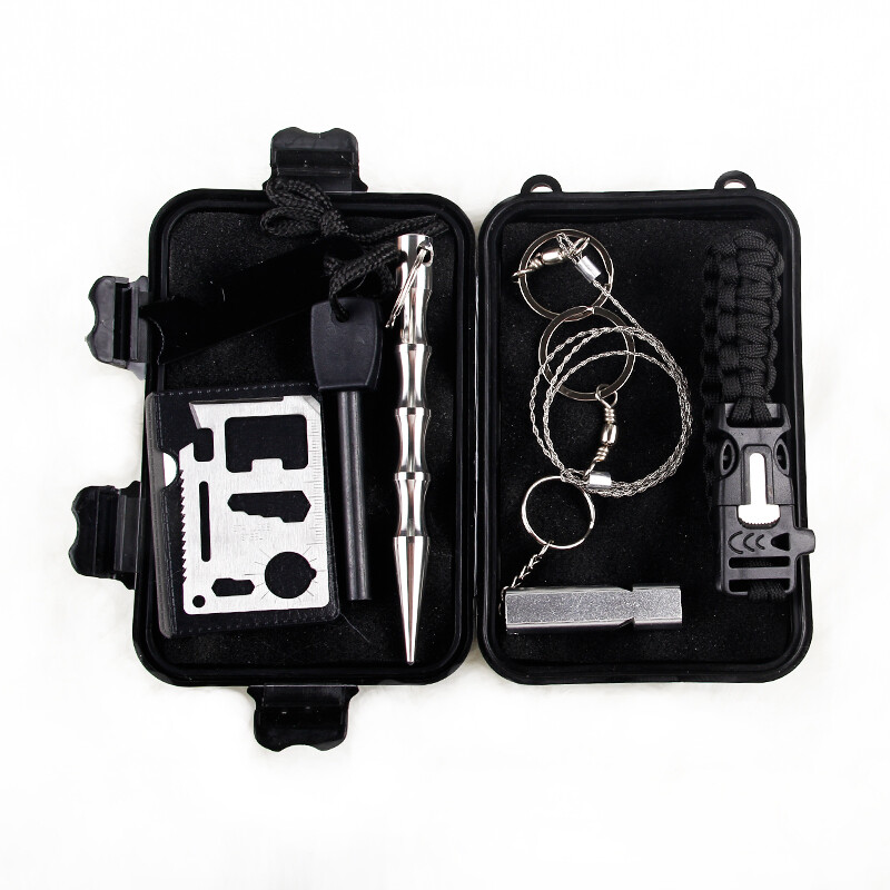 Camping Gear Hiking Emergency Flashlight Phone Charger Outdoor Survival Kit Set