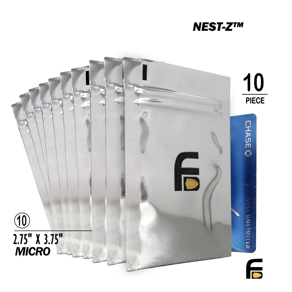 Faraday 10 PC Credit Card NEST-Z 7.0 Mil 5-Layer Faraday Bags 2.5″x4″