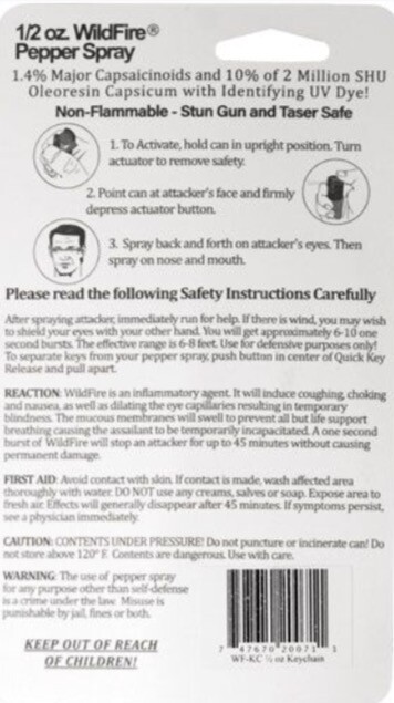 2 HOT WILDFIRE PEPPER SPRAY Police 1. 4 1/2 oz Keychain Women Safety Defense MC