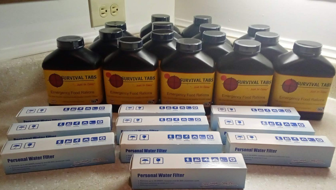 Bundle Of 225 Days Worth Survival Food Supply & 10 Personal Water Filter Straws