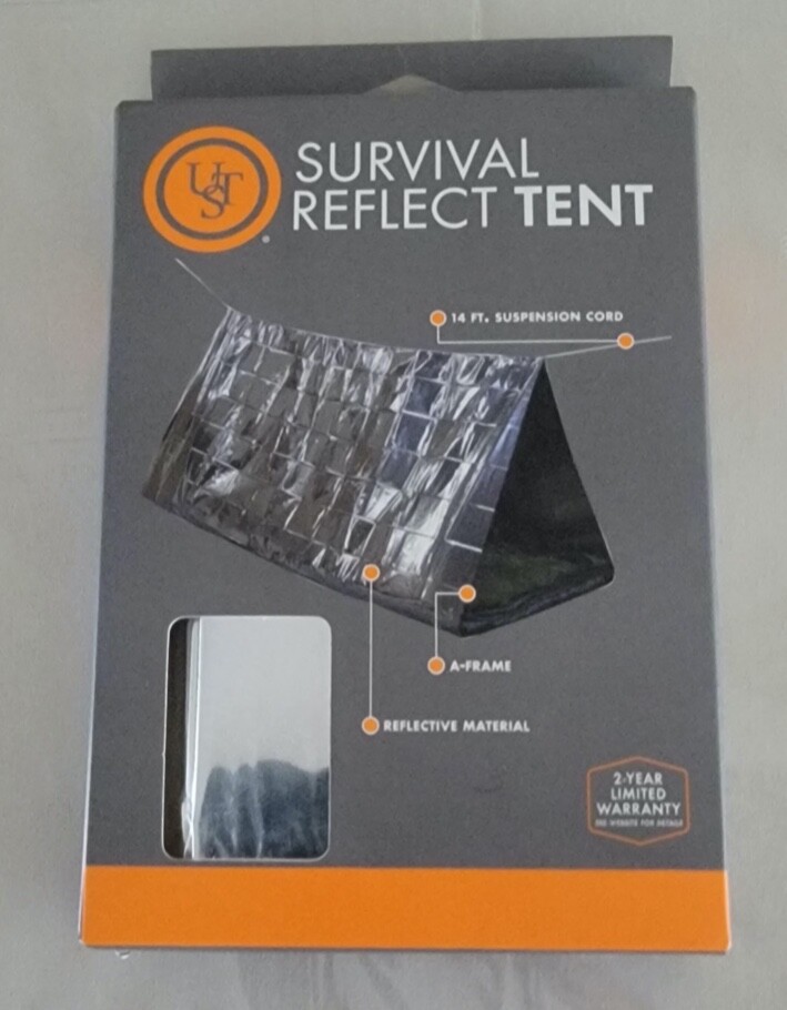 Emergency Survival Tent Reflect Surface Waterproof Includes 14ft Suspension Cord