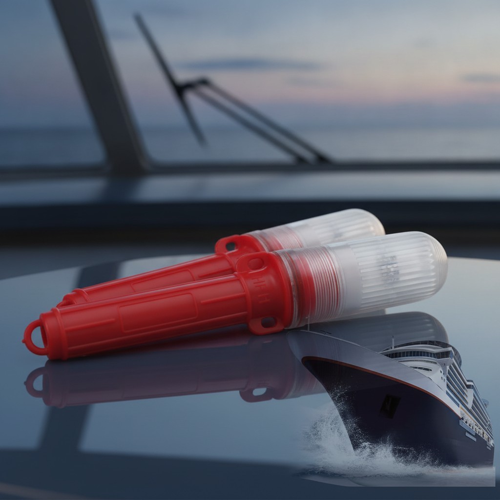 High-Visibility 2PCS Boat Flares for Safe Marine Adventures – Easy Deployment