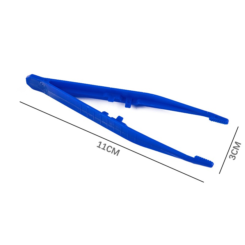 10pcs Plastic Blue Tweezers Medical Beads Disposable Tweezers Tools Force.MC