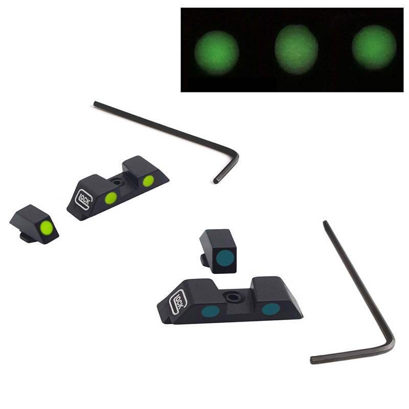 GLOW In The Dark NIGHT Sights For Glock Luminous Front And Rear Sight