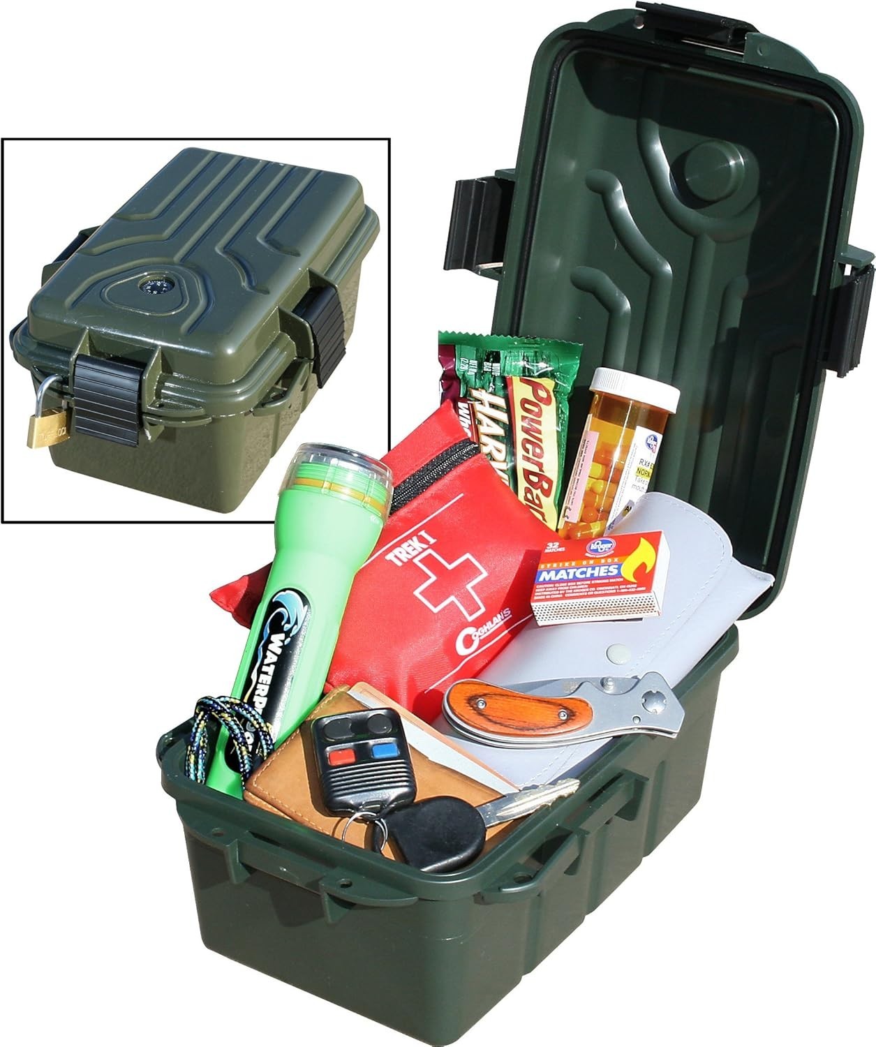 Lightweight 10x7x5 Survivor Water-Resistant Dry Box, Ideal for Geocaching