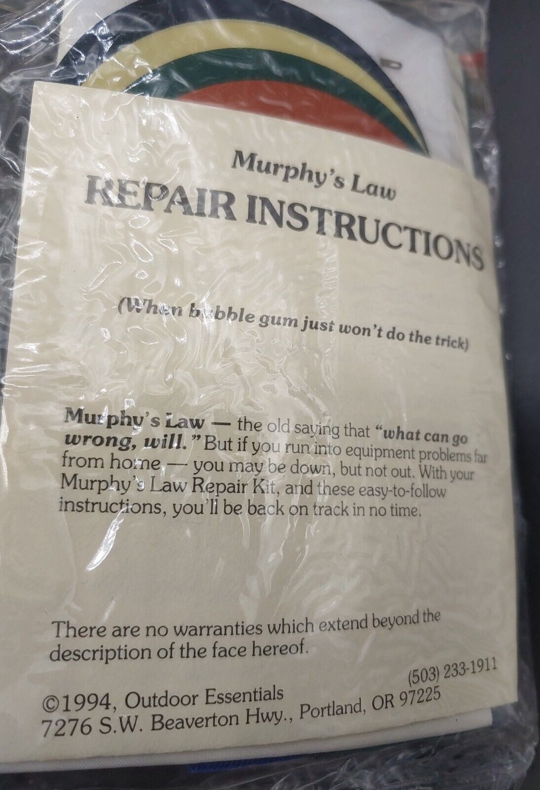 Murphy’s Law Backcountry Essential Repair Kit, Camp Hike Recreation Survival