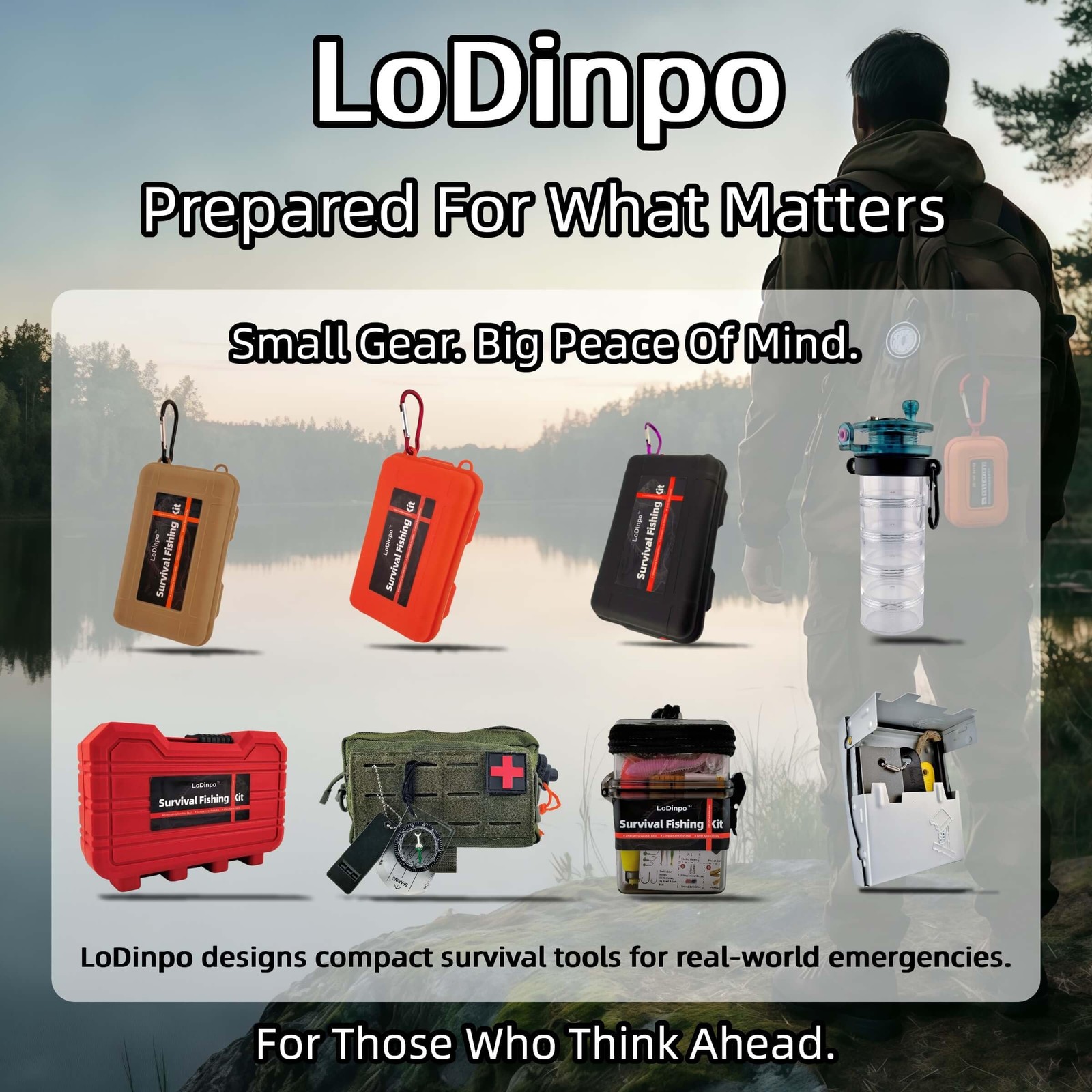 LoDinpo Pocket Fishing Rod Kit, All-in-One Survival Gear Small