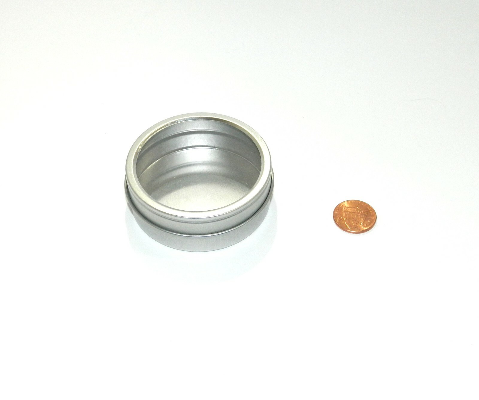 2 oz Round Metal Window See Through Slip-Lid Tin Can Survival Craft Container X9