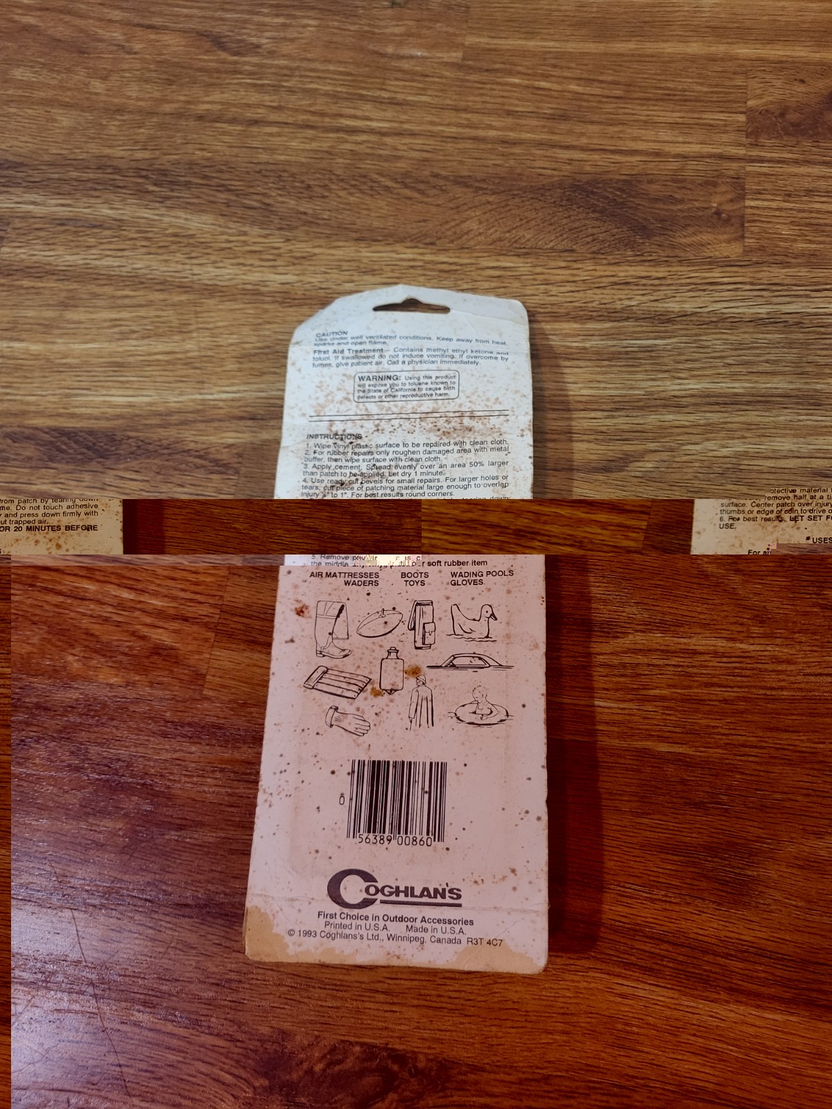 1993 Coghlan’s Plastic or Rubber Repair Kit Model #860BP