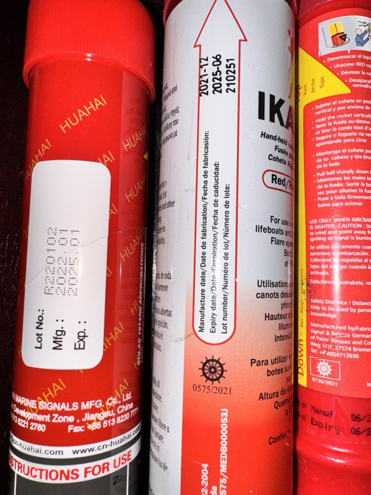 10pc RED PARACHUTE SIGNAL Flares ultra bright Pyro Mg based USCG CERT SOLAS