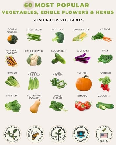 Medicinal & Survival Seed Kit – 60 Heirloom Non-GMO USA Grown Seeds for