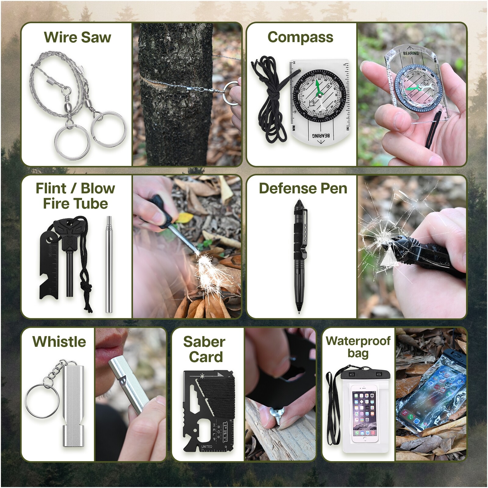 Survival Kit All-in-1 – Emergency Kit with First Aid Kit for Camping, Adventure