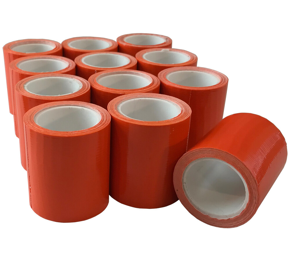 Mini Duct Tape Roll 2 in. x 100 in. Orange 12 pack 5col Survival Supply