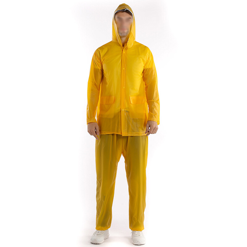 1 Set Rain Ponchos Hooded Protection Suits Outdoor Travel Pants Raincoat Split