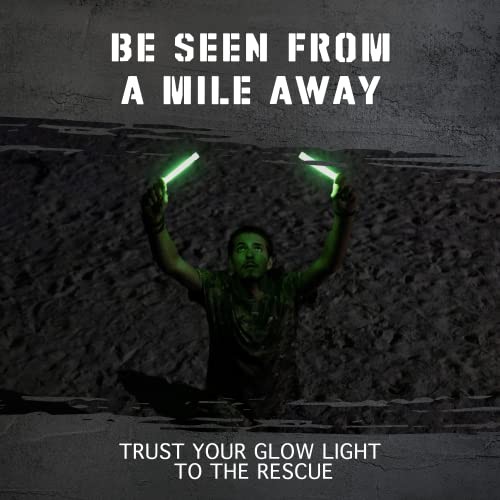 Emergency Glow Sticks with 12 Hours Duration, Individually 12 Pack Green