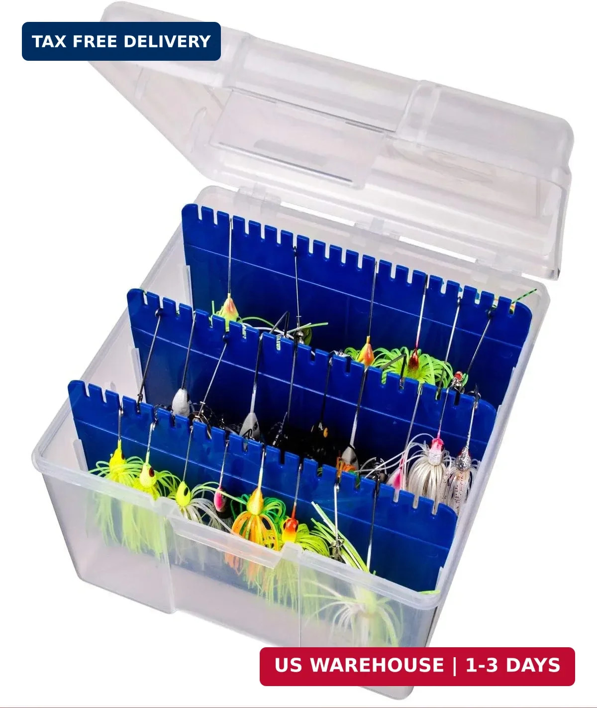 Flambeau Outdoors 00330 Medium Spinnerbait Box, Fishing Bait and Lure Organizer,