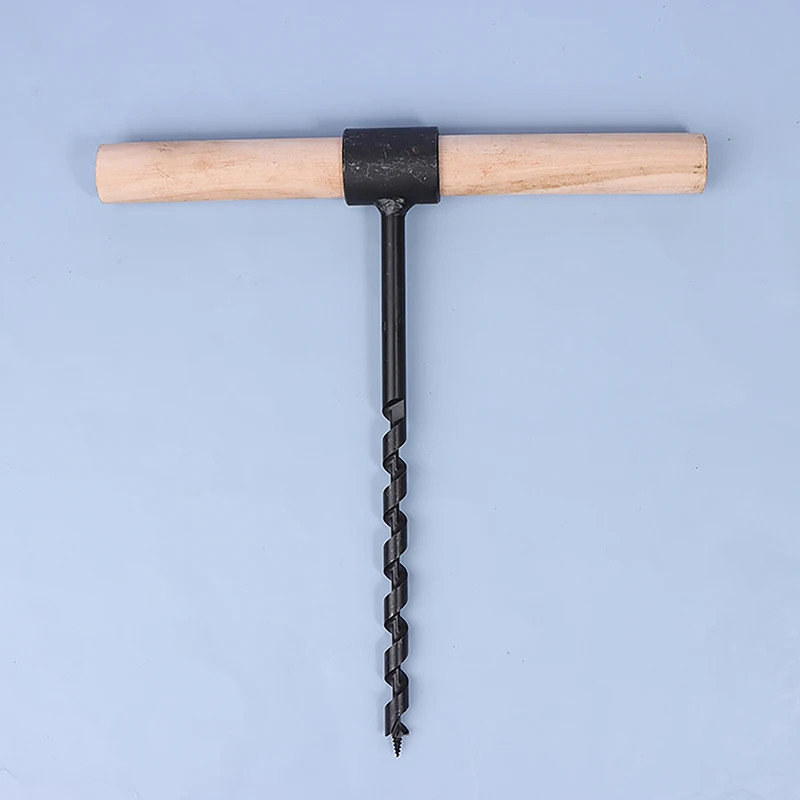 Outdoor Survival Hand Drill Carbon Steel Manual Auger Drill Self-Tapping Wood Pu