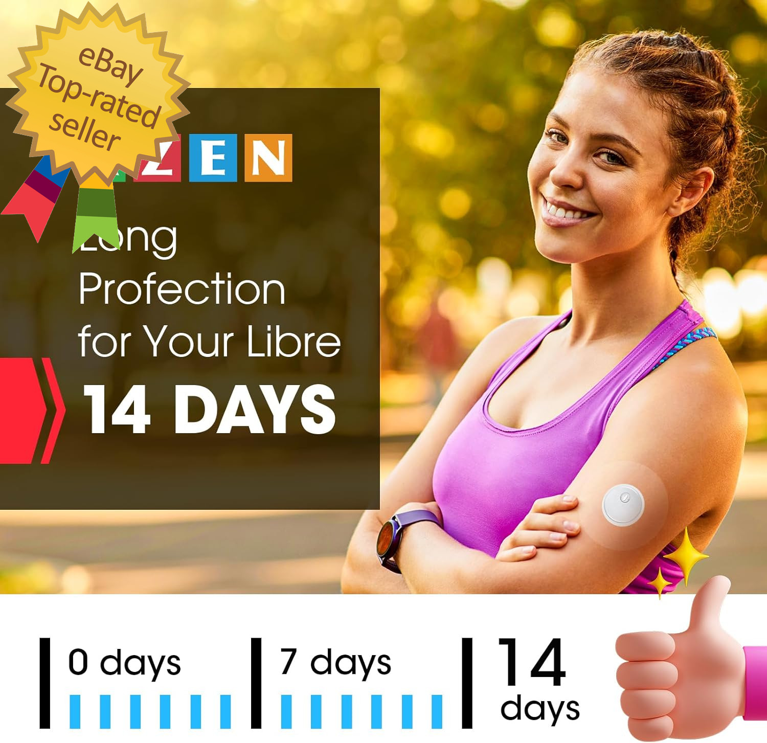100 Pack Freestyle Sensor Covers for Libre 3, Waterproof Adhesive Patches, Water