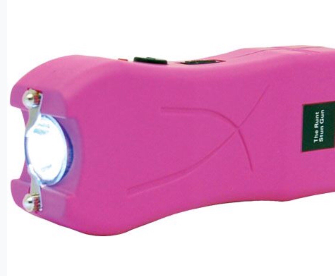 Mini Hand Pocket WOMEN Stun Gun PINK Rechargeable 80 Million Volt LED w/ HOLSTER
