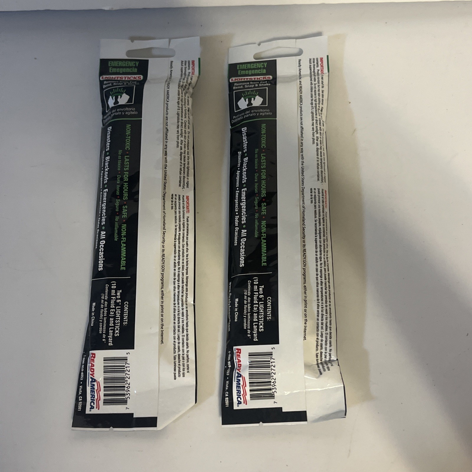 Ready America Green 8 Hour Emergency Lightstick 2 Pack Sealed 8hr Camping Light