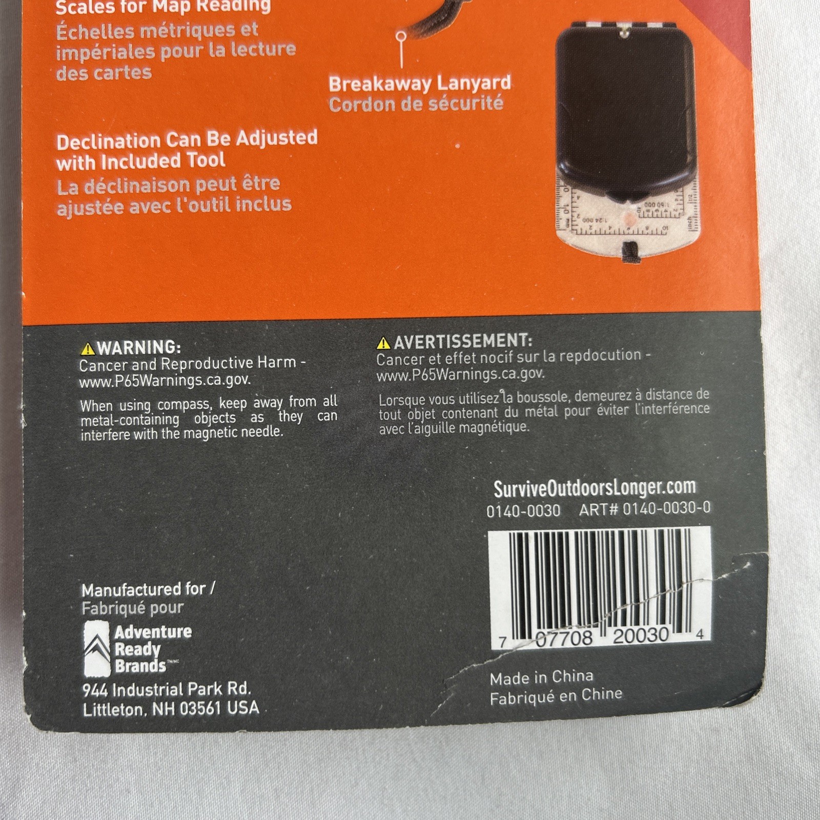 NEW SOL Sighting Compass With Mirror – Glow in the Dark -Breakaway Laynard NEW