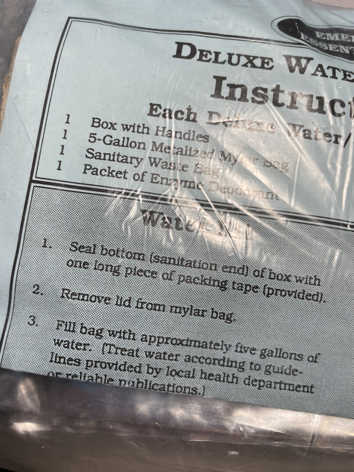 Emergency Essentials 5 Gallon Deluxe Water Sanitation Kit