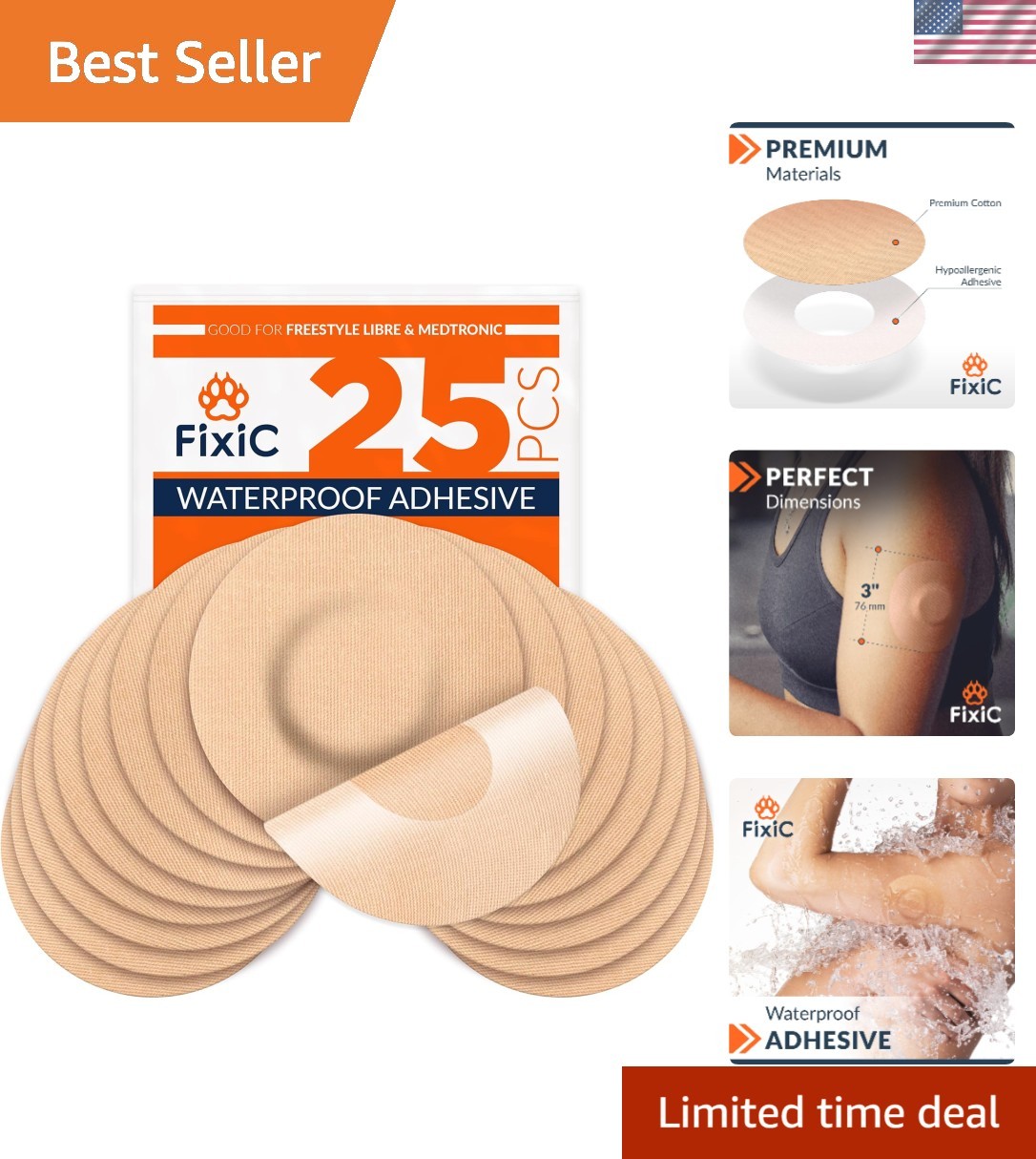Freestyle Adhesive Patch 25 PCS – Secure Sensor Fixation for Libre & Guardian