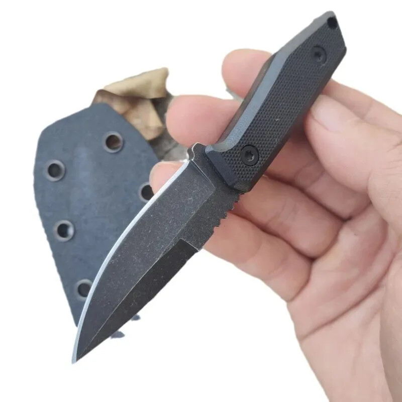 1PCS Stainless Steel Small Fixed Blade Kydex Sheath Knife G10 Handle Portable