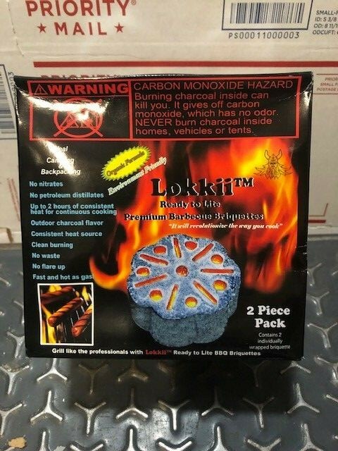 LOKKII BBQ BRIQUETTES READY TO LITE 24- 2PK CASE GREAT FOR CAMPFIRES OR GRILLS