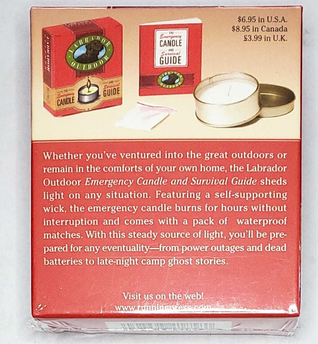 Labrador Outdoor Emergency Candle & Survival Guide Book BRAND NEW in package.