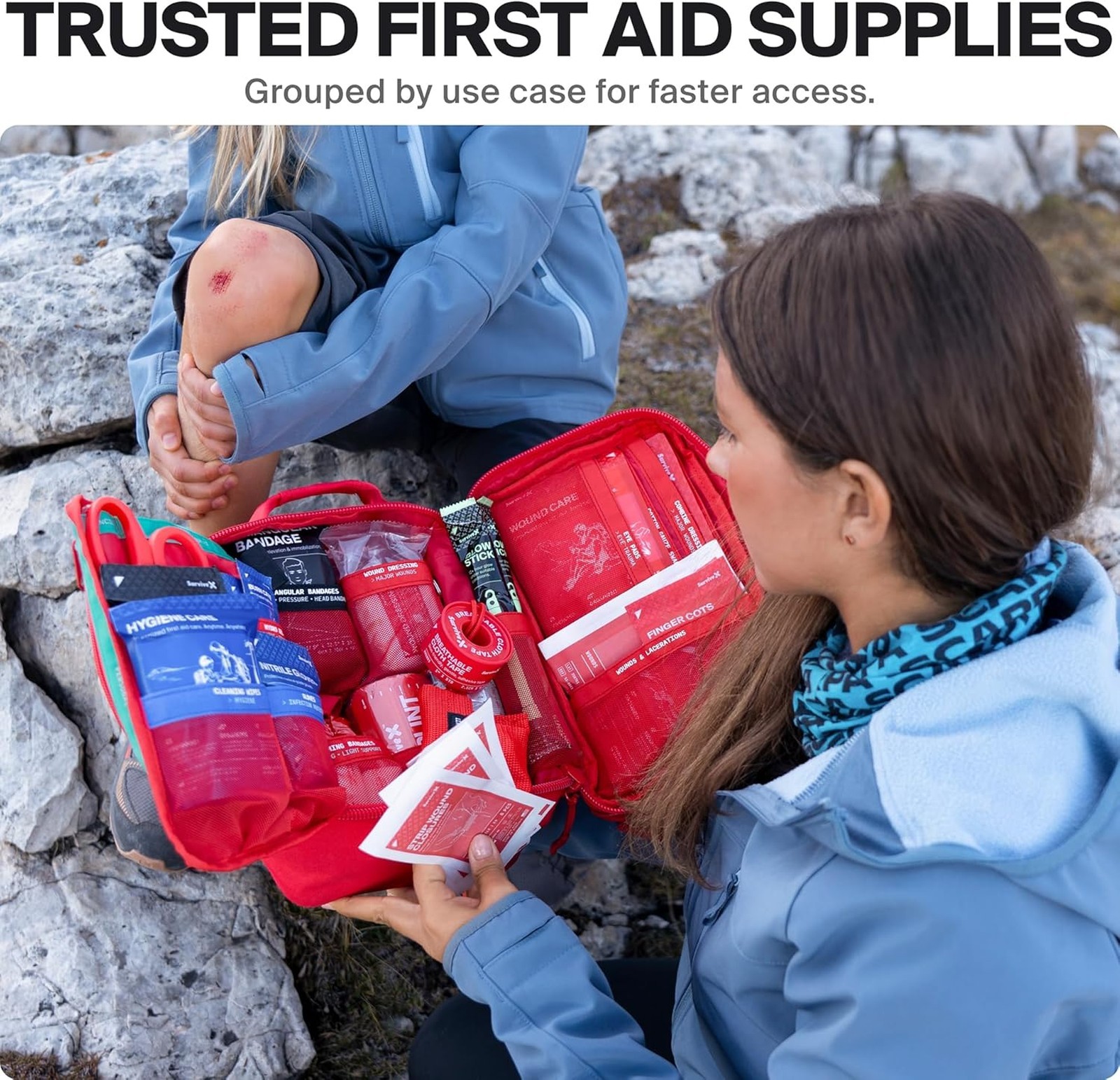 First Aid Kit Large for Car Travel Home Emergency Supplies for Hiking Camping
