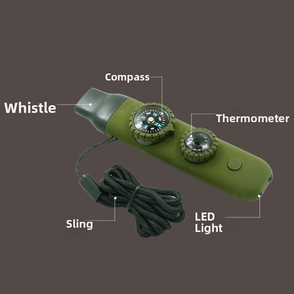 Camping Hiking Navigation Tool Built-in Whistle Thermometer for acrylic Body