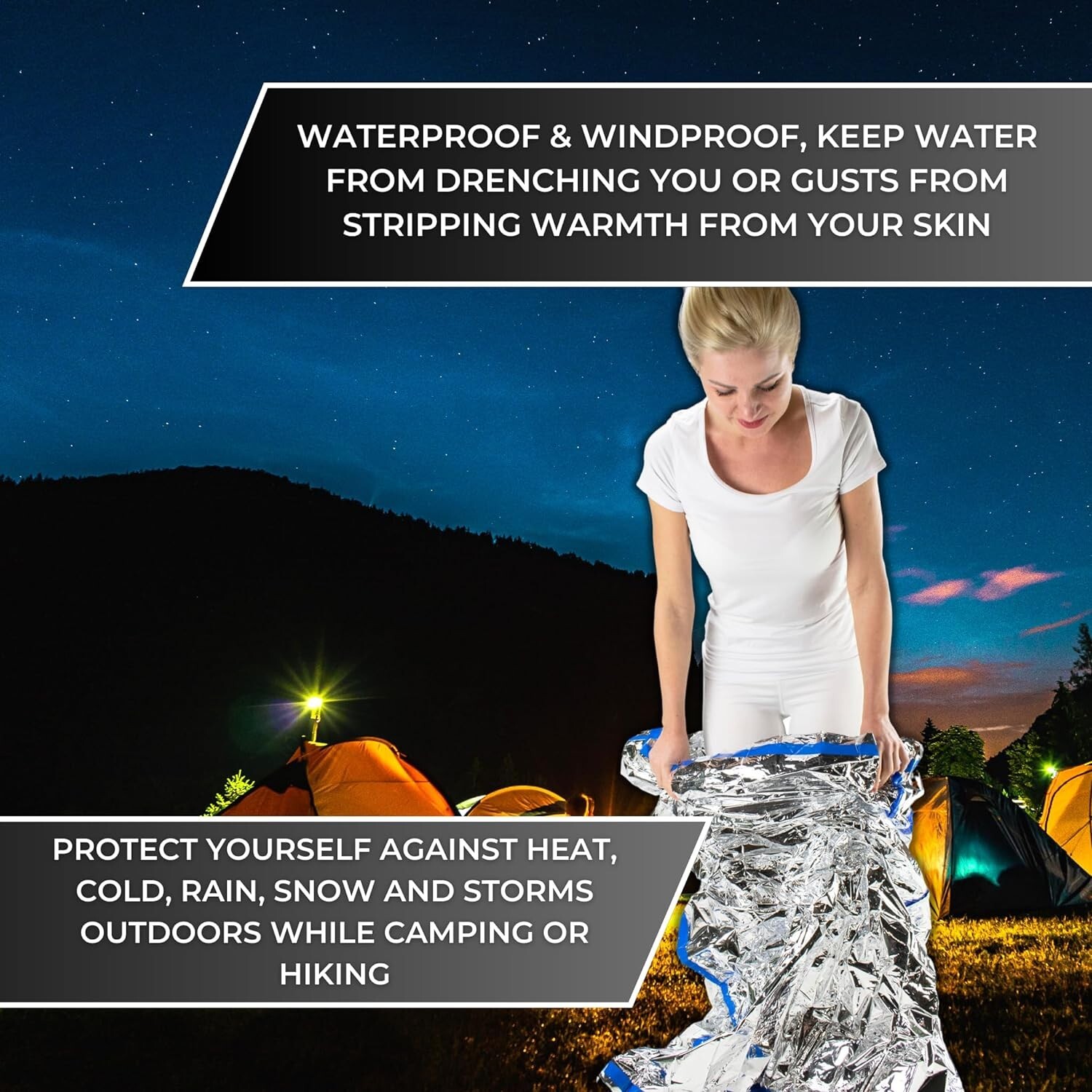 HealthyLine Thermal Foil Sauna Space Blanket (Pack of 50 pcs) Detox Weight Loss