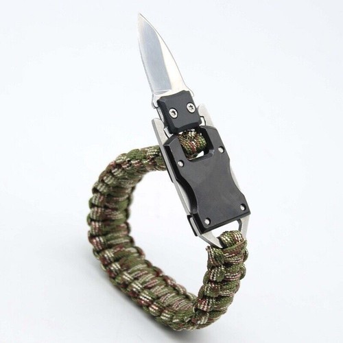 2PCS Camouflage Green Parachute Rope Choker Multifunctional For Outdoor Camping