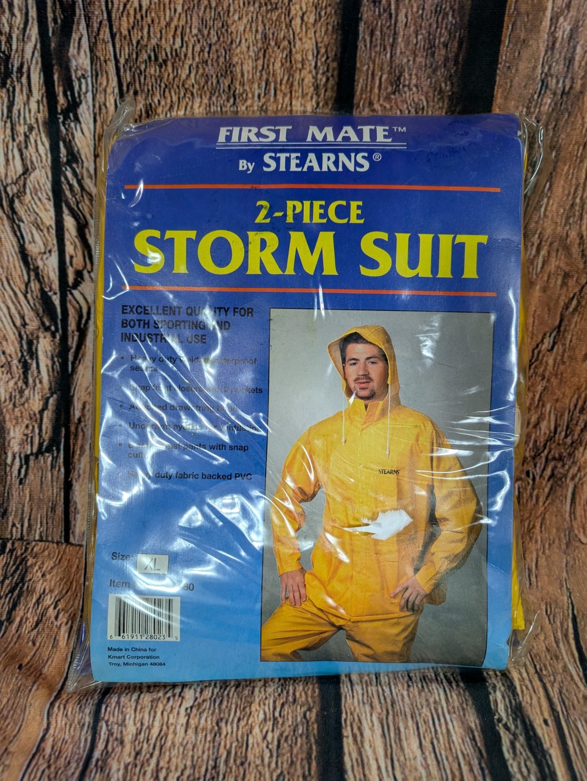 Stearns First Mate Vintage Rain Suit 2 Piece Yellow PVC Storm Gear Size XL New