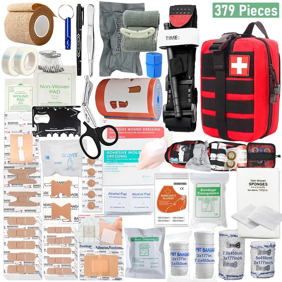 379pcs Survival First Aid Kit – Full Set Outdoor Gear Emergency Trauma Bag