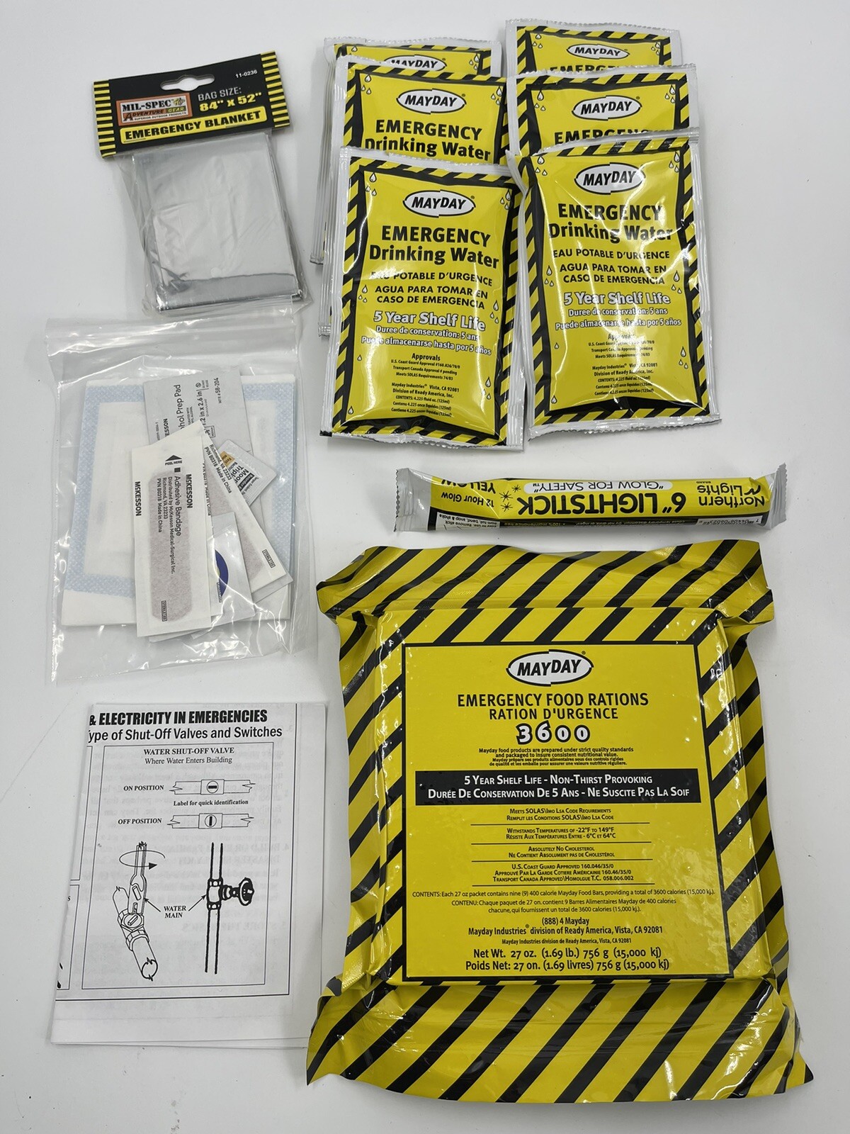 Mil Spec Plus Adventure Gear Disaster Survival Kit BK001 #11-0566 Open Box