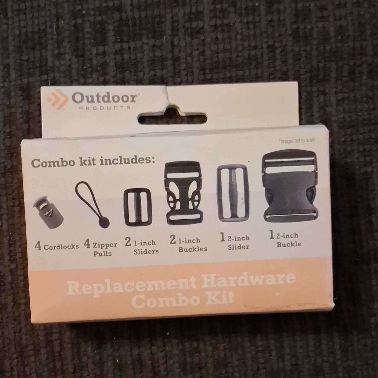 Outdoor Products Black Replacement Hardware Kit Cordlocks Zipper Pulls Buckles