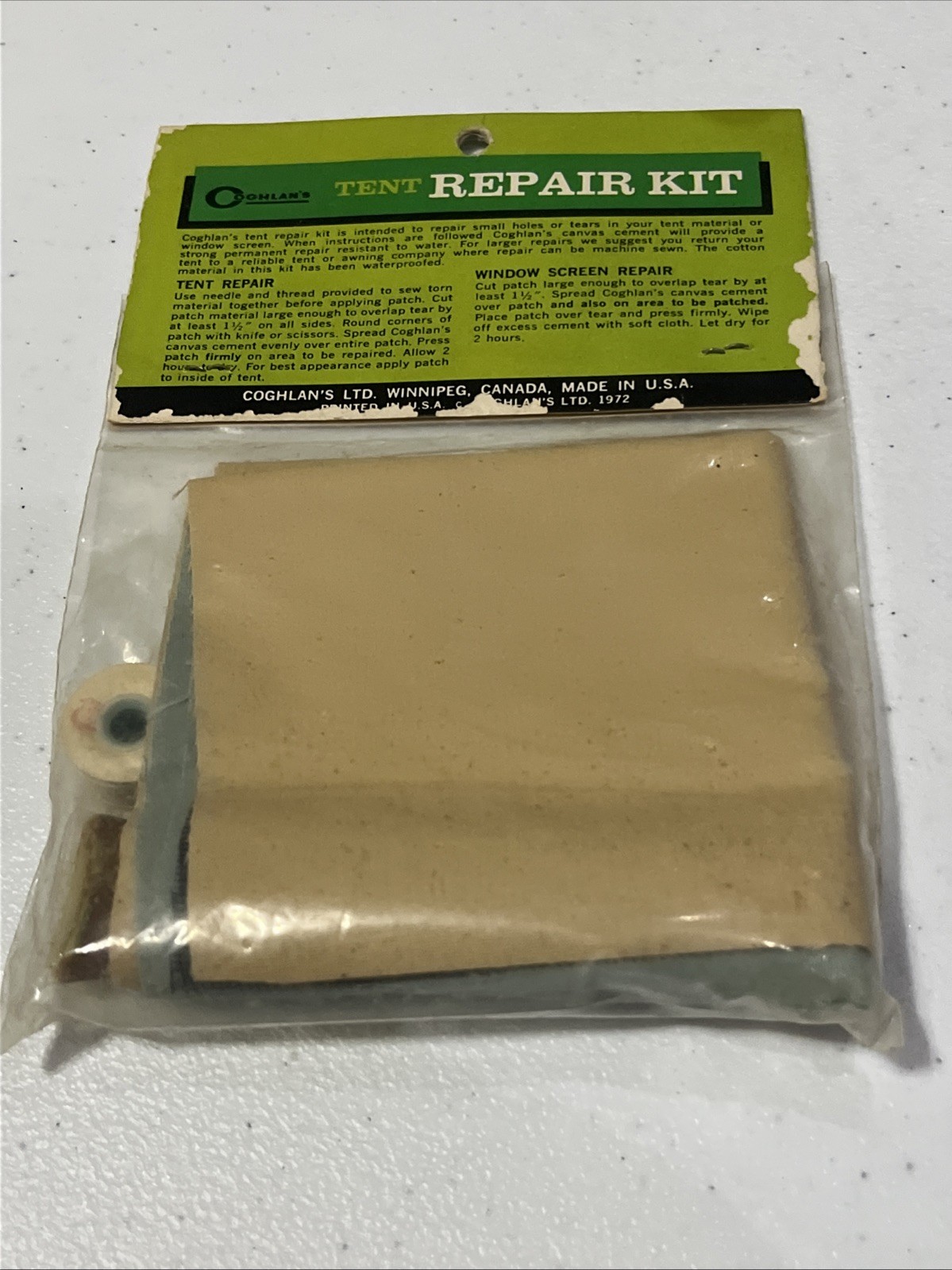 Vintage 1972 Coghlan’s Tents Boats Trailers Repair Kit Damaged New Old Stock