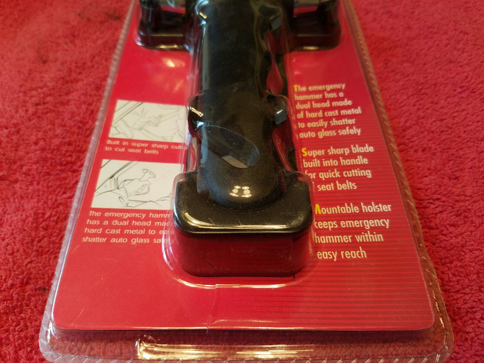 Gordon Car Window Breaker Emergency Hammer Seat Belt Cutter Survival Tool